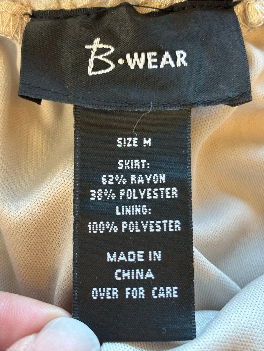 Bwear Neutral Beige Tie-Waist Ruffle Midi Skirt size Medium